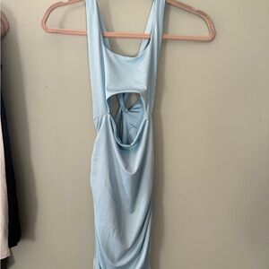 Backless Light Blue Dress